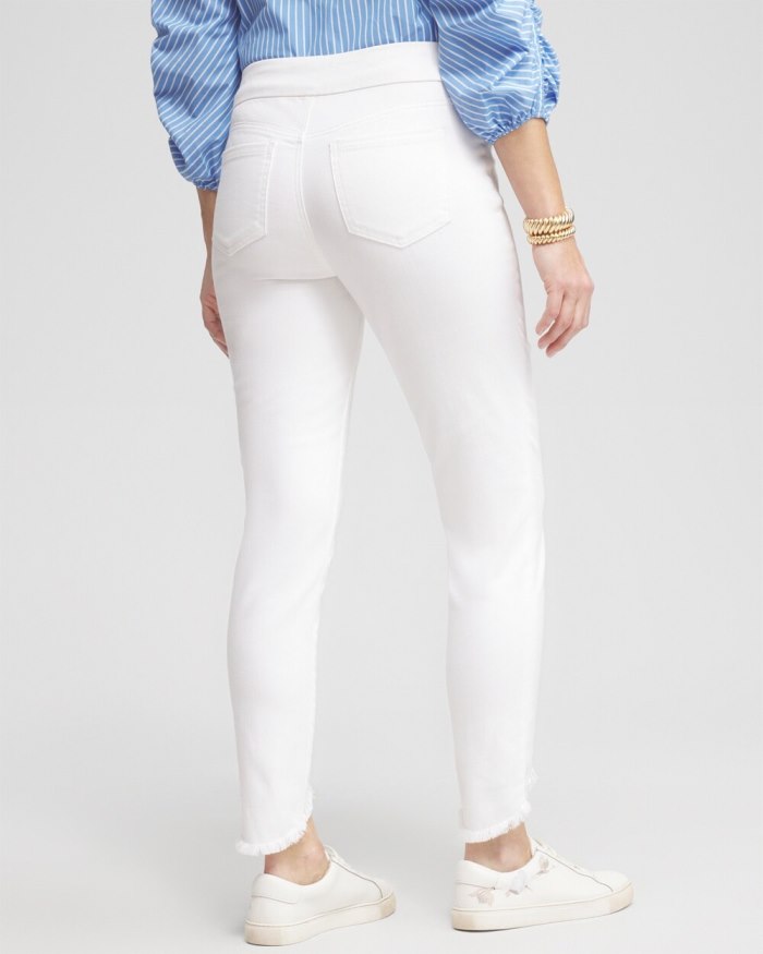 Women's No Stain Fray Hem Ankle Jeggings - Alabaster