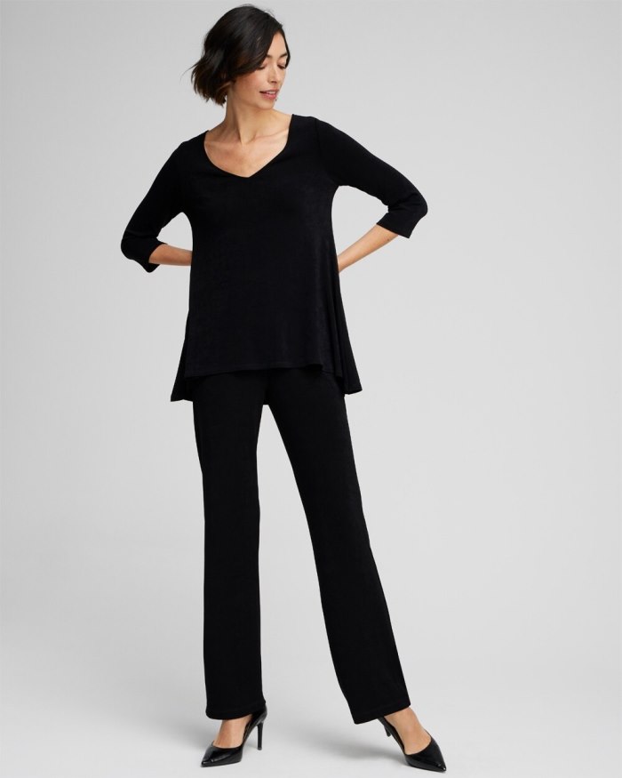 Women's Travelers High Low V-neck Top - Travelers Black