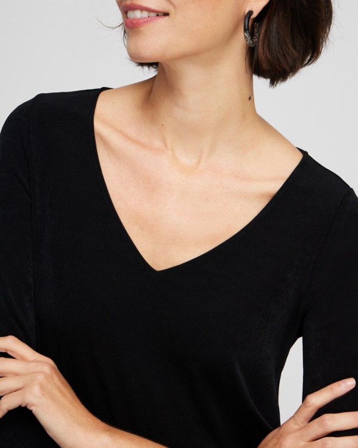 Women's Travelers High Low V-neck Top - Travelers Black