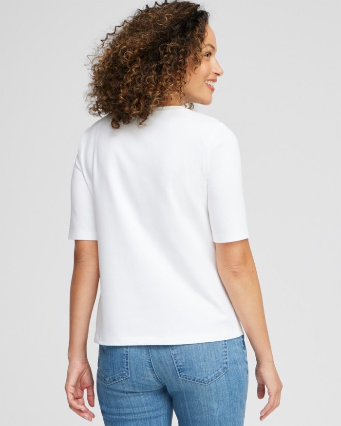 Women's Perfect Elbow Sleeve Tee - Alabaster