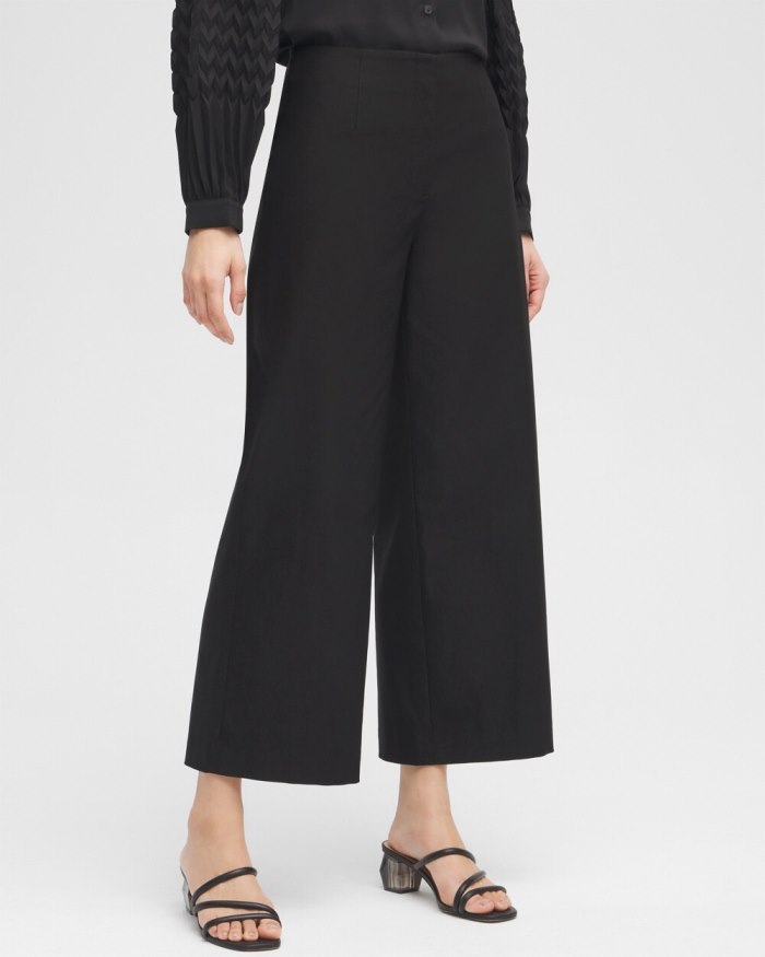 Women's Black Label Wide Leg Cropped Pants - Black