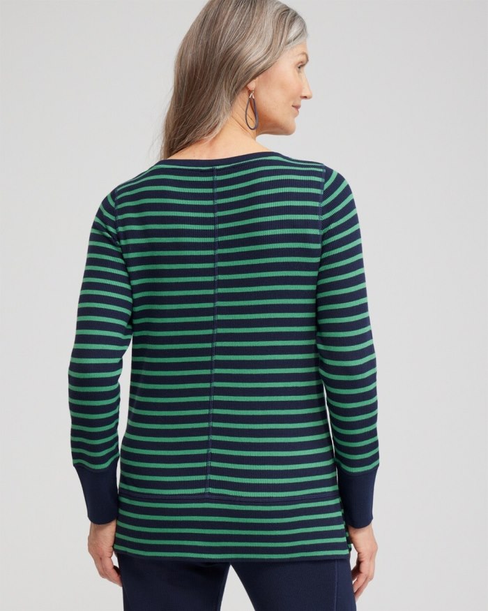 Women's Zenergy Waffle Knit Stripe Top - Twisted Ivy