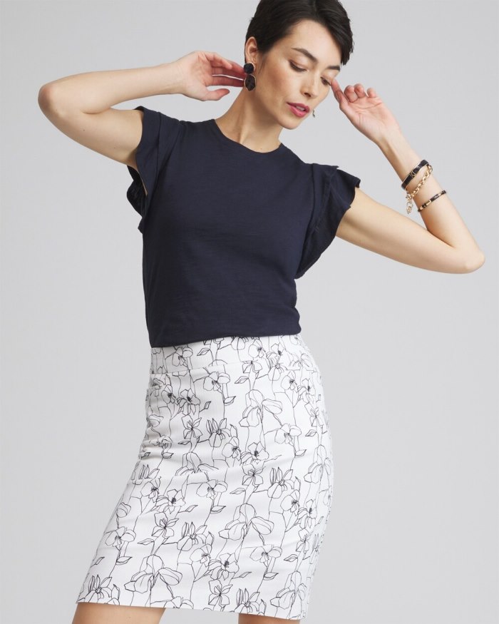 Women's Brigitte Pull-On Floral Skort - Alabaster/Classic Navy