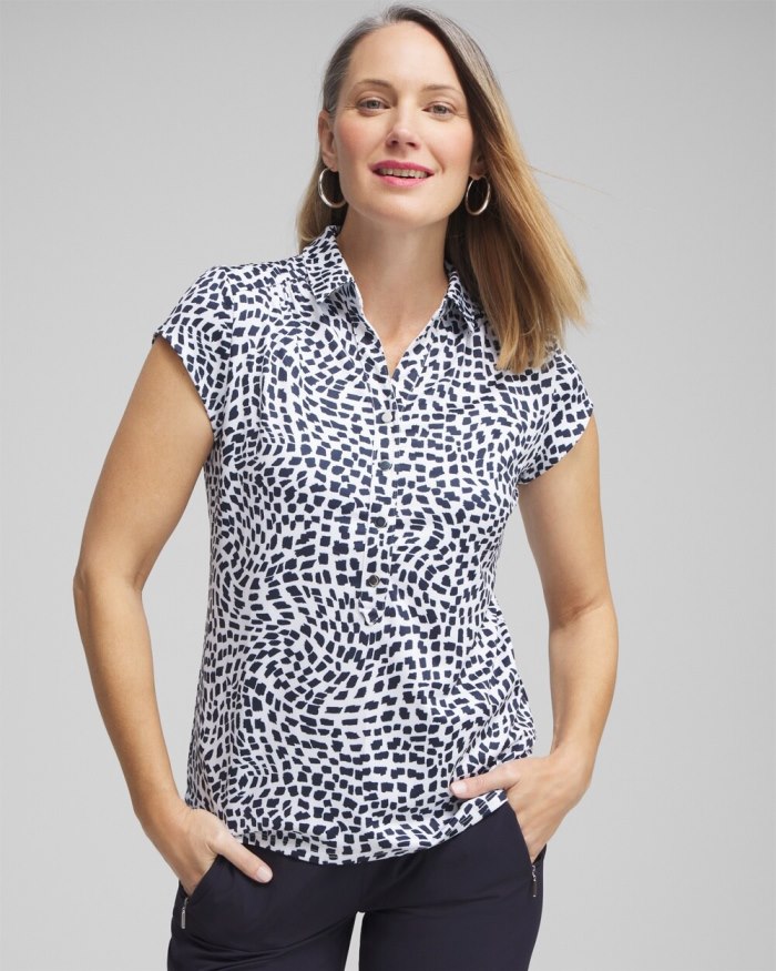 Women's Zenergy UPF Square Cap Sleeve Polo - Classic Navy