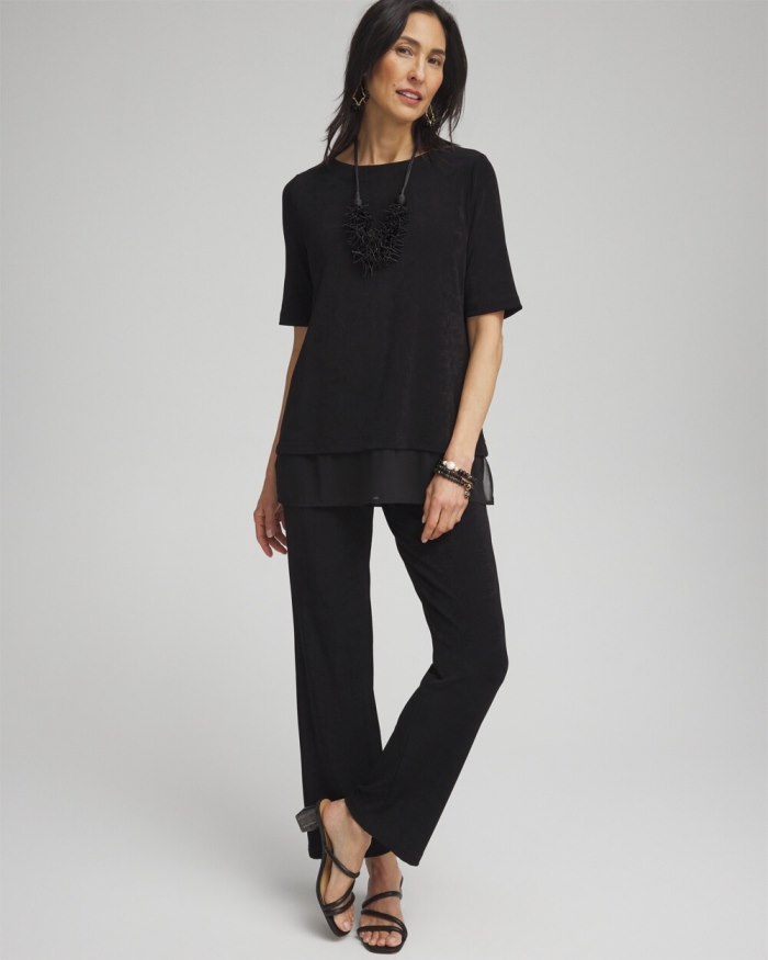 Women's Travelers Chiffon Hem Top - Travelers Black