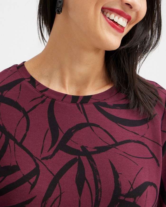 Women's Zenergy Ribbon Print Sweatshirt - Deep Merlot