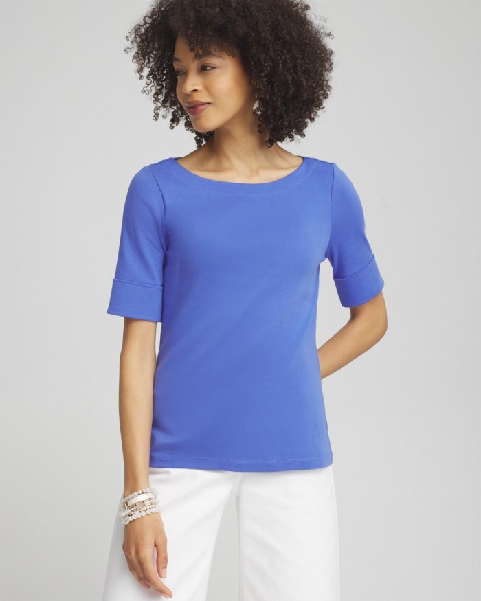 Women's Bateau Neck Tee - Purple Nightshade - Click Image to Close