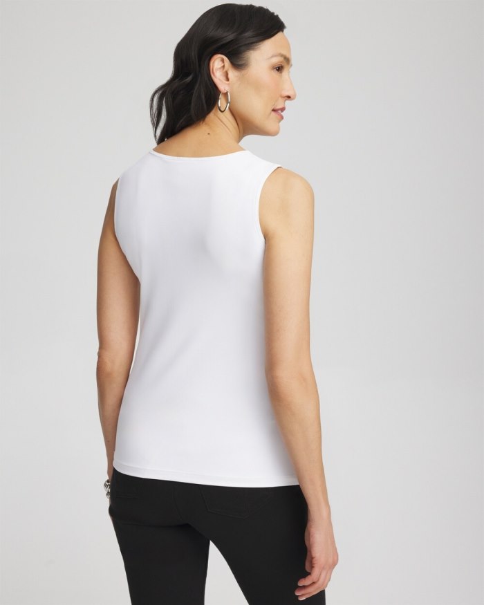 Women's High Neck Microfiber Tank - Cocoa Bean