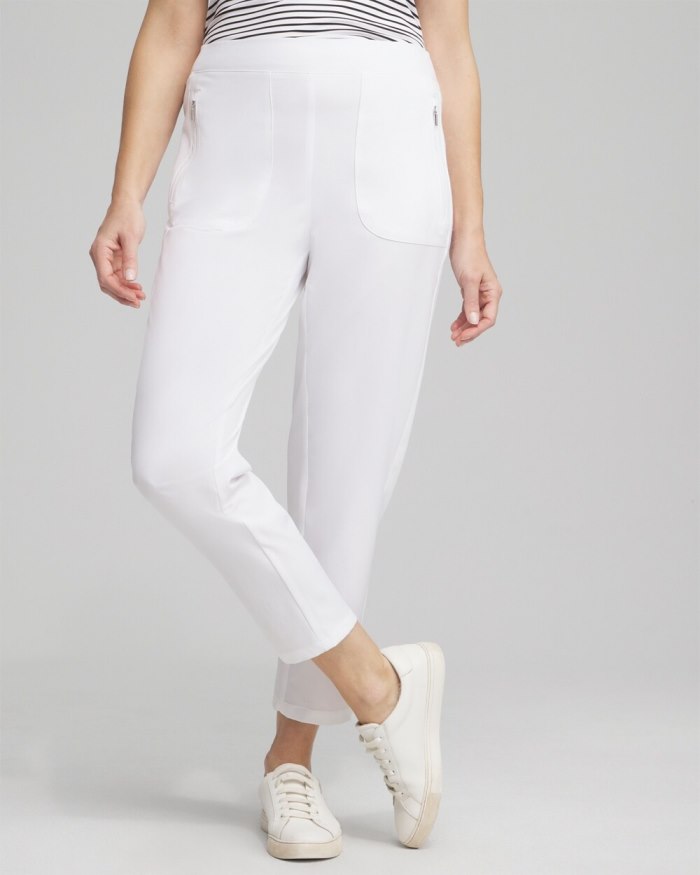 Women's Zenergy UPF Ribbed Side Ankle Pants - Alabaster - Click Image to Close