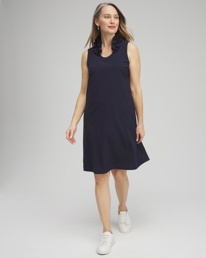 Women's Zenergy Neema UPF Ruffle Dress - Classic Navy - Click Image to Close