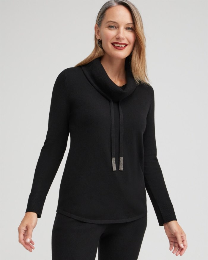 Women's Zenergy Luxe Cashmere Blend Cowl Sweater - Black