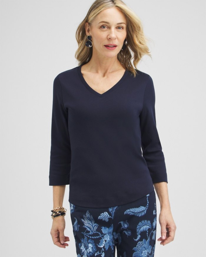 Women's Everyday 3/4 Sleeve Tee - Classic Navy