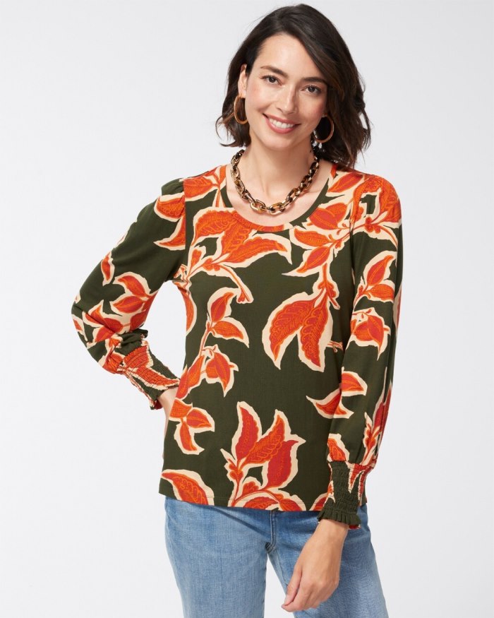 Women's Touch of Cool Smock Sleeve Tee - Primordial Forest