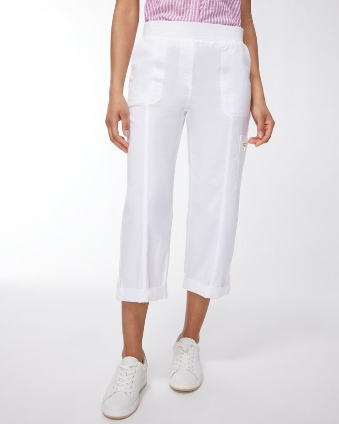 Women's Poplin Cropped Pants - Alabaster