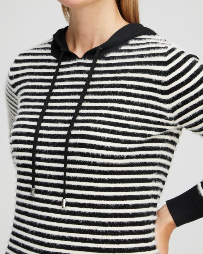 Women's Zenergy Luxe Cashmere Blend Stripe Pullover - Black