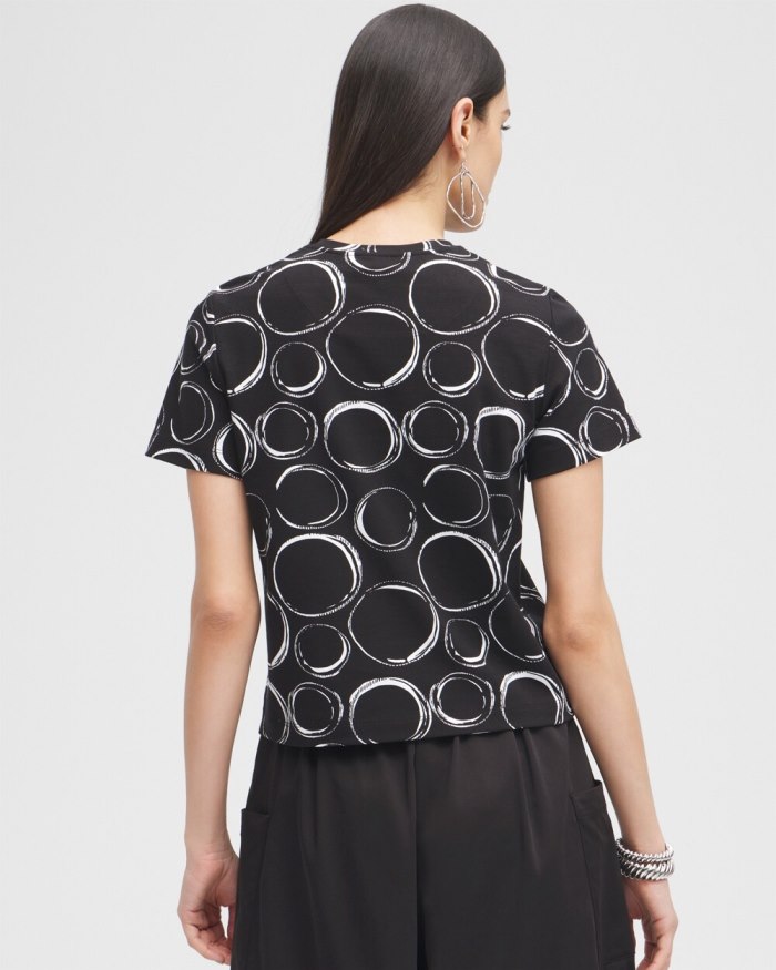 Women's Black Label Bubbles Cotton Stretch Tee - Alabaster/Black