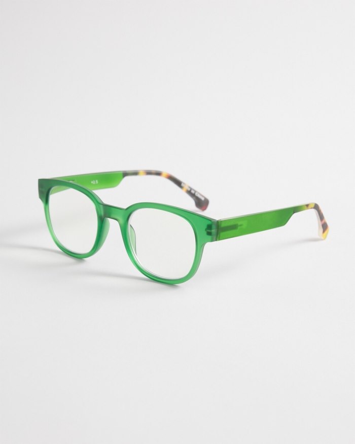 Women's Green Faux Tort Readers - Green