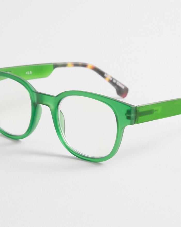 Women's Green Faux Tort Readers - Green