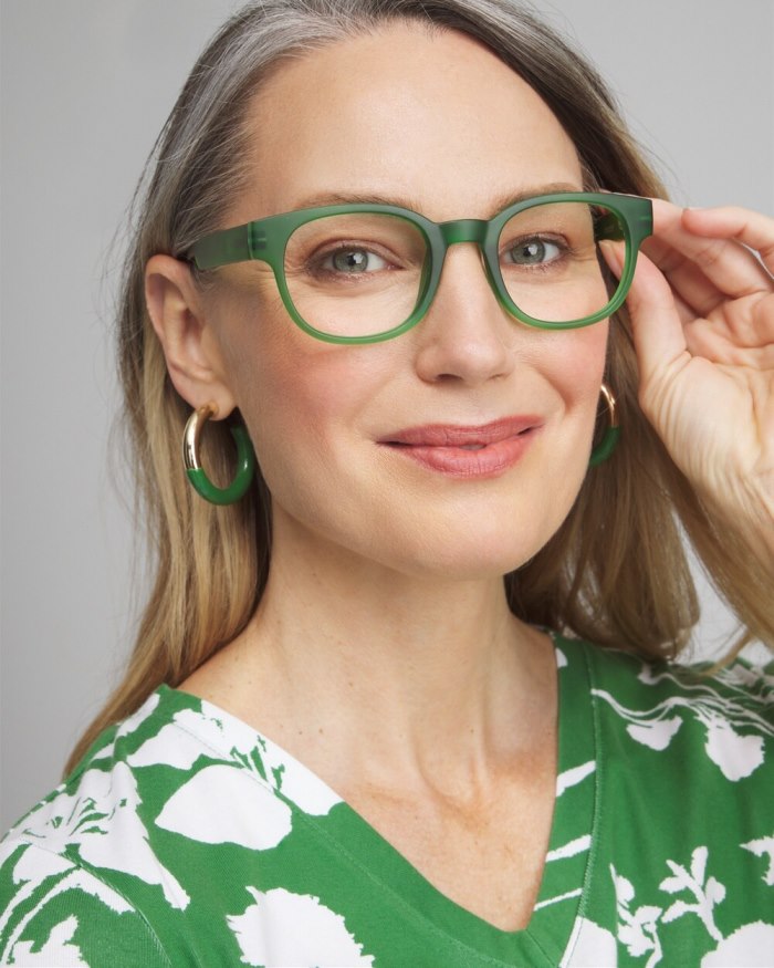 Women's Green Faux Tort Readers - Green