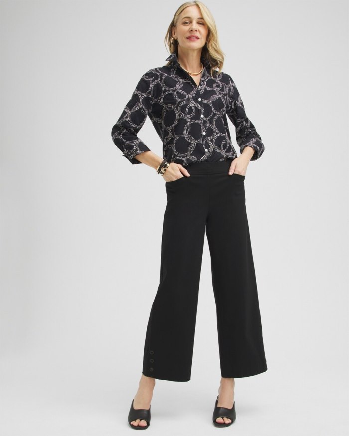 Women's Brigitte Grommet Wide Leg Pants - Black