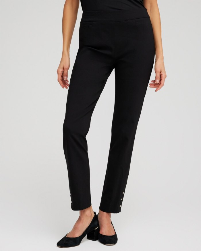 Women's Brigitte Rivet Ankle Pants - Black - Click Image to Close