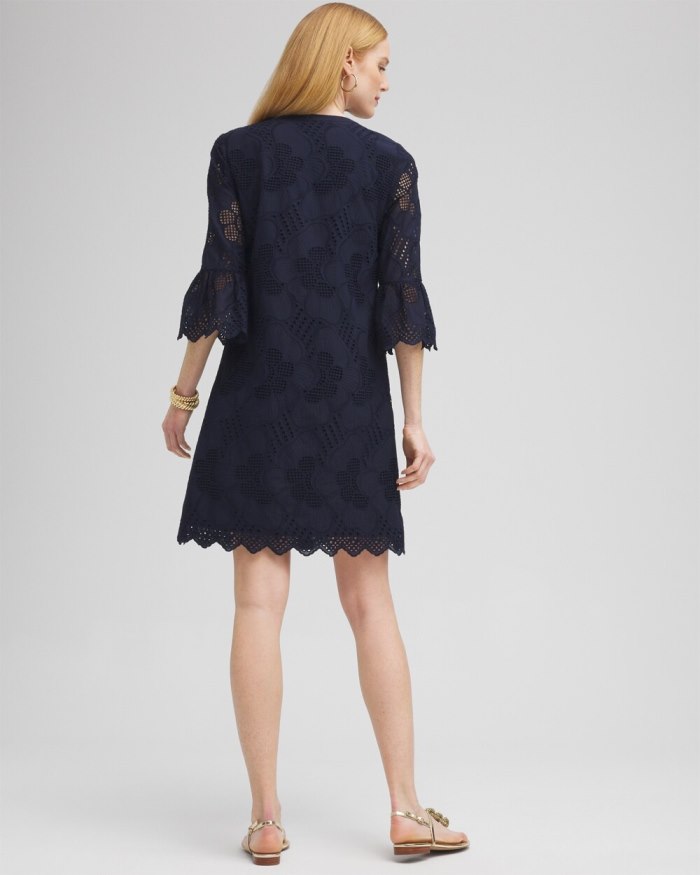 Women's Lace Shift Dress - Classic Navy