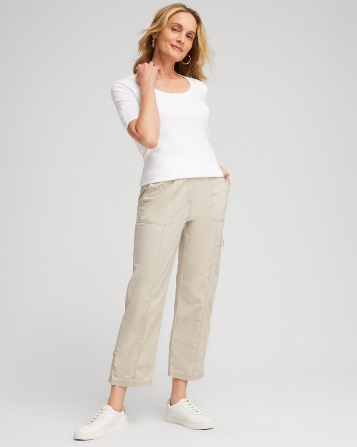 Women's Poplin Cropped Pants - Vapor Blue