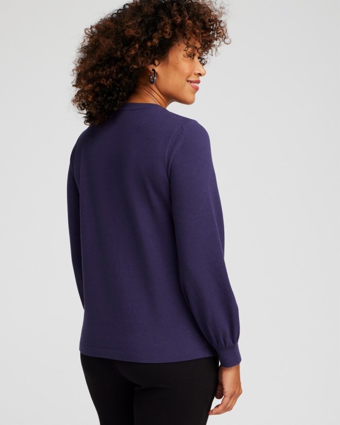 Women's Zenergy French Terry Applique Sweatshirt - Dewberry