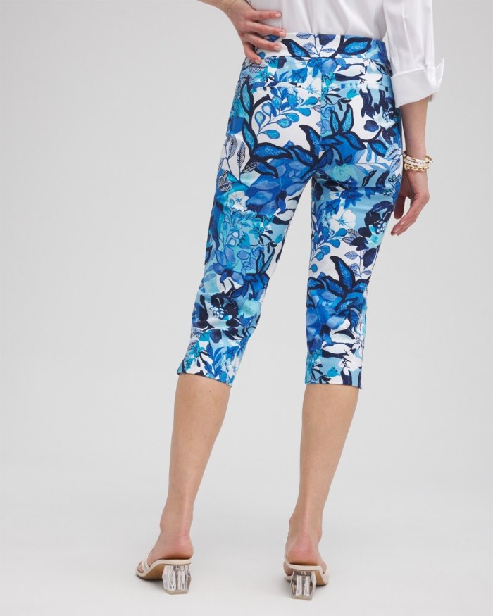 Women's Brigitte Cool Floral Capri Pants - Alabaster/Classic Navy