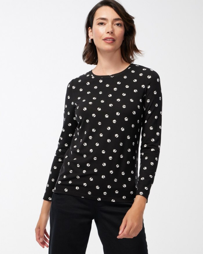 Women's Touch of Cool Space Dot Layering Tee - Black - Click Image to Close