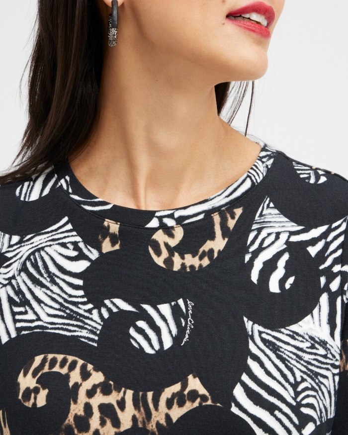 Women's Zenergy Mixed Animal Print Sweatshirt - Black