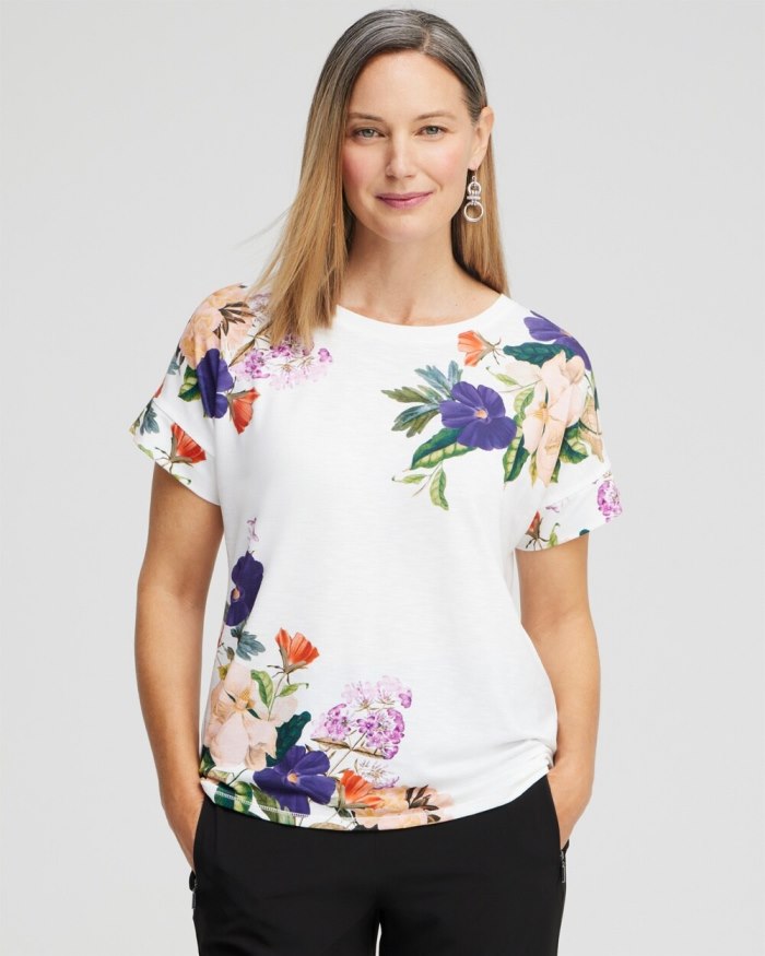 Women's Zenergy Floral Tee - Dewberry - Click Image to Close