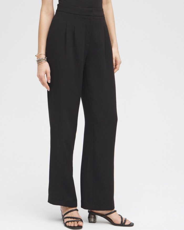 Women's Black Label Pleated Trousers - Black - Click Image to Close