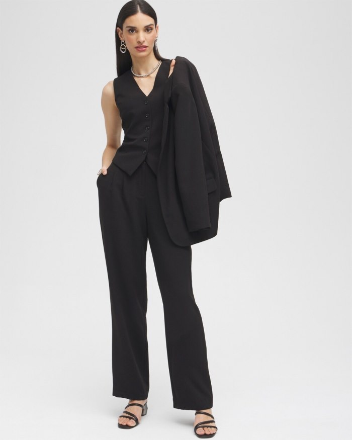 Women's Black Label Pleated Trousers - Black