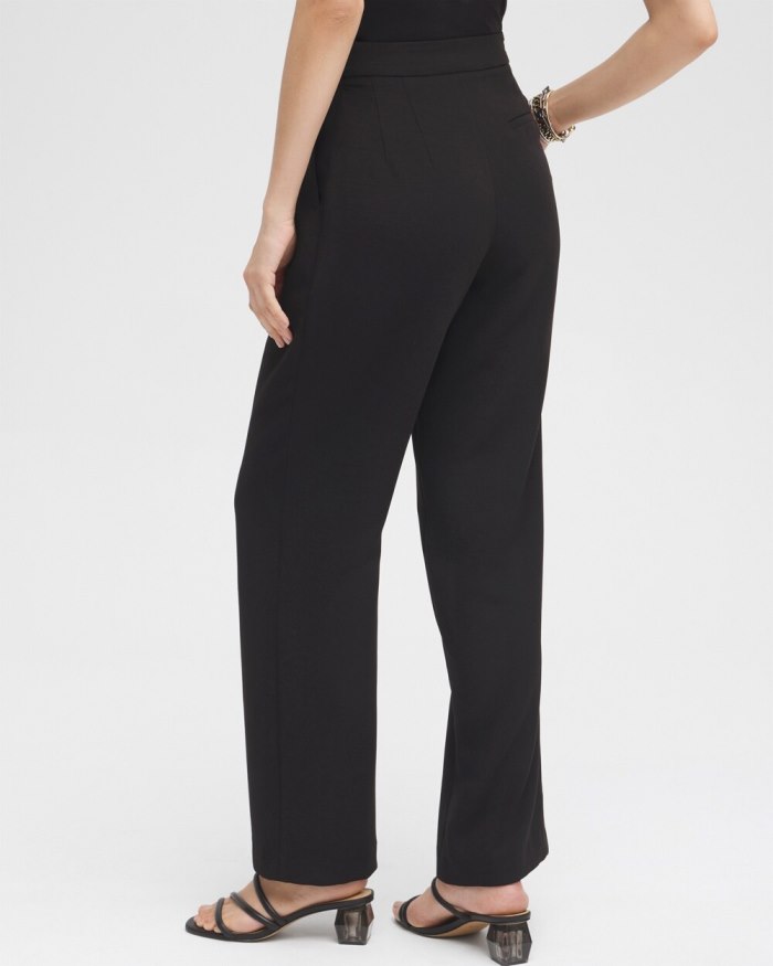 Women's Black Label Pleated Trousers - Black