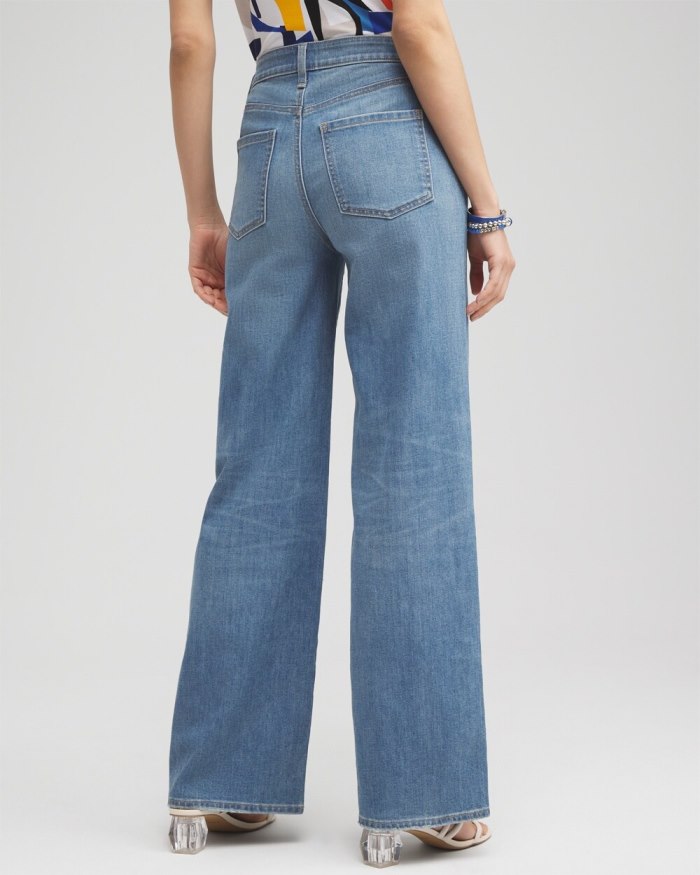 Women's High Rise Wide Leg Jeans - Stark Road Indigo