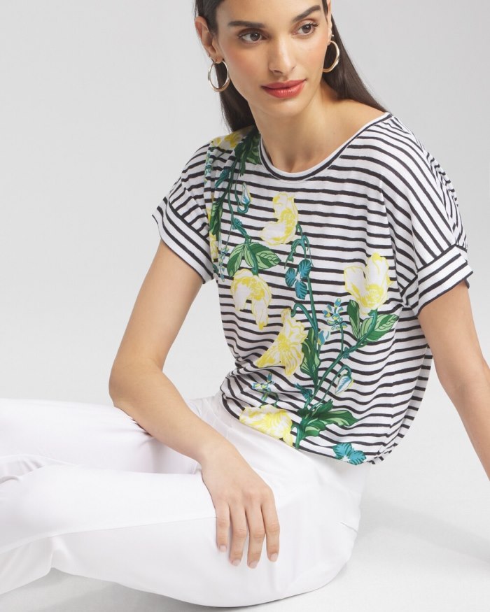 Women's Zenergy Scoop Neck Floral Tee - Verdant Green