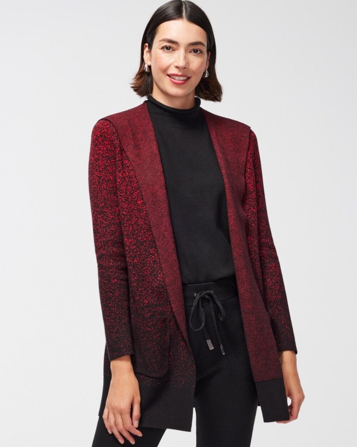 Women's Zenergy Luxe Cashmere Blend Ombre Cardigan - Wild Poppy