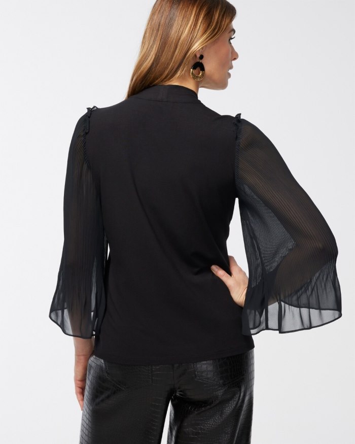 Women's Touch of Cool Chiffon Sleeve Tee - Black