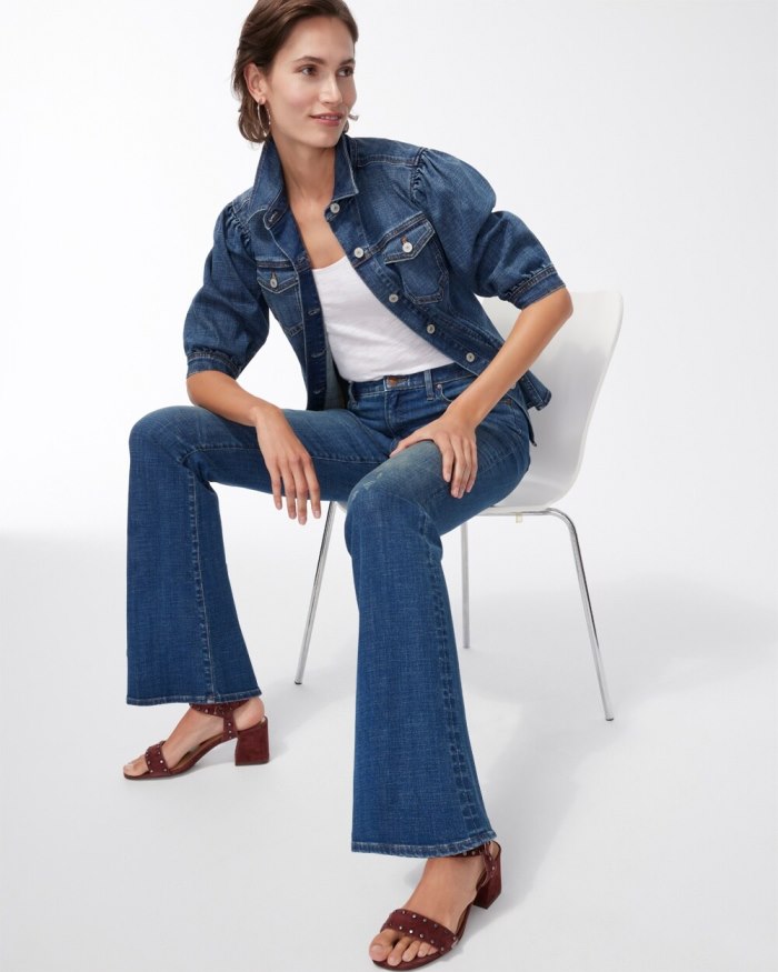 Women's Girlfriend Flare Jeans - Royal Street Indigo