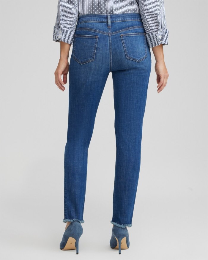 Women's Girlfriend Fray Hem Ankle Jeans - Kailua Indigo