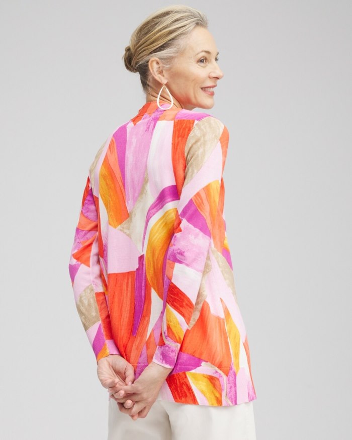 Women's Summer Romance Abstract Cardigan - Nectarine