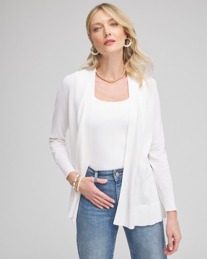 Women's Summer Romance Cardigan - Alabaster - Click Image to Close