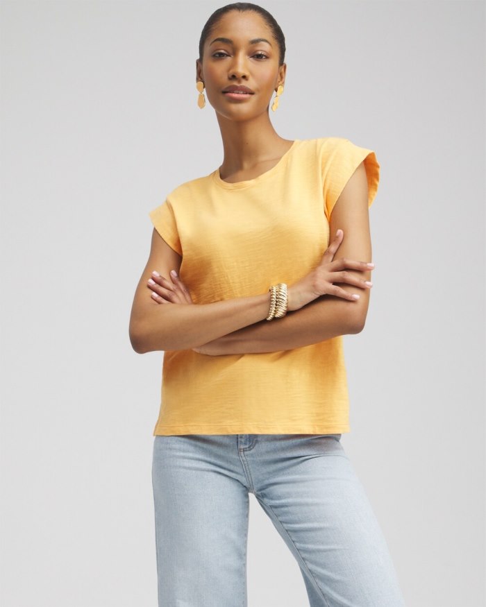 Women's Cap Sleeve Tee - Mango Sorbet - Click Image to Close