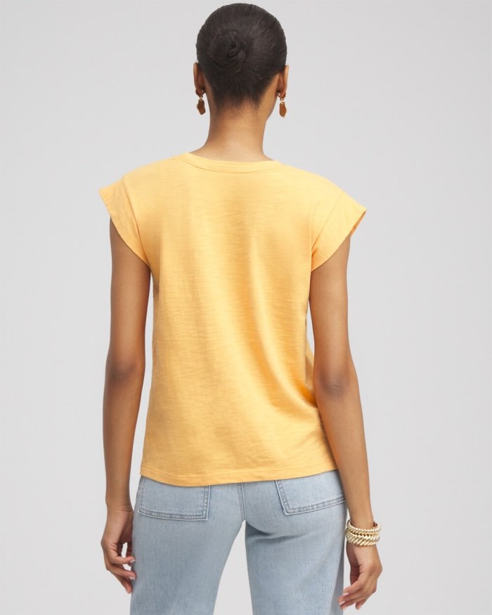 Women's Cap Sleeve Tee - Mango Sorbet