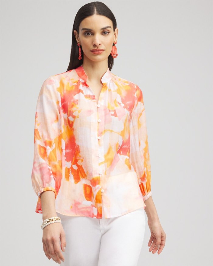 Women's Watercolor Shirt - Alabaster - Click Image to Close