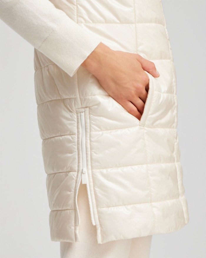 Women's Zenergy Long Quilted Vest - English Cream