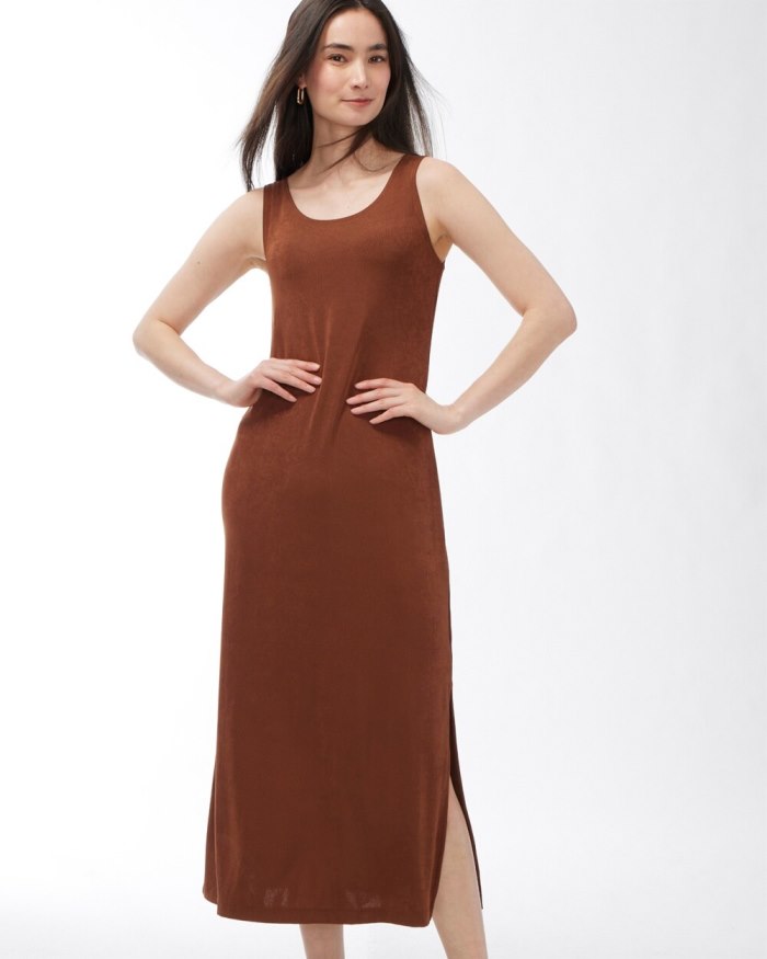 Women's Travelers Classic Tank Dress - Chestnut - Click Image to Close