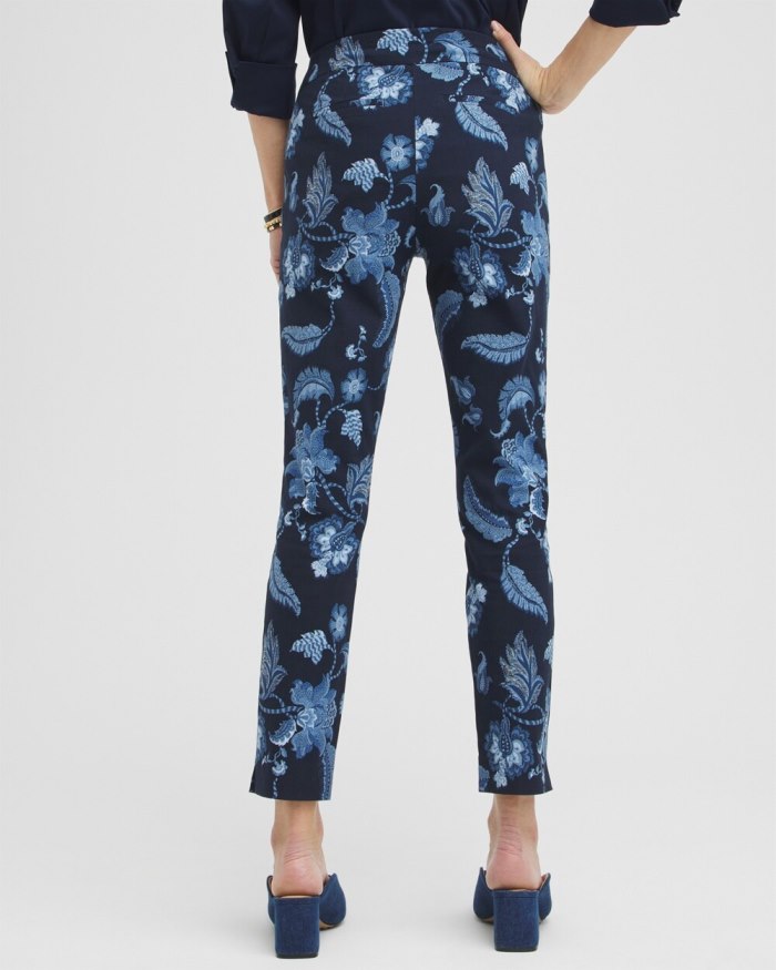 Women's Brigitte Floral Ankle Pants - Classic Navy