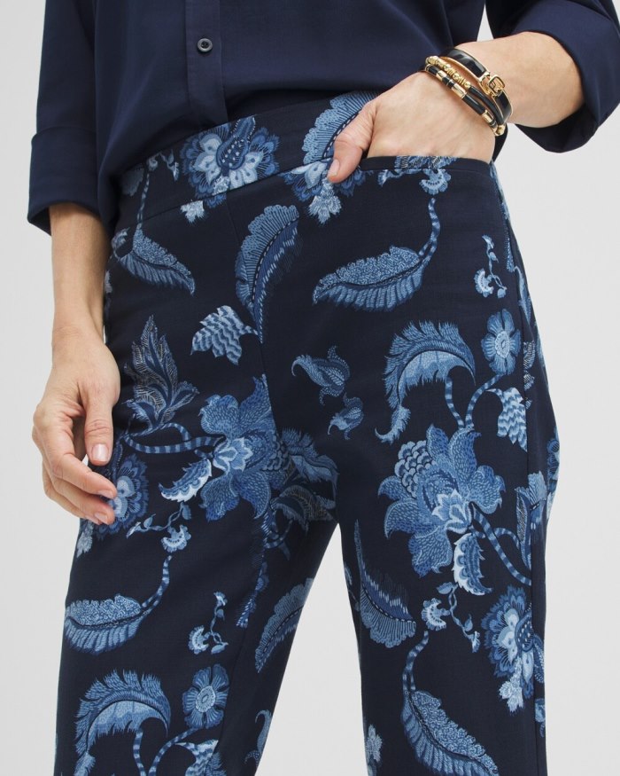 Women's Brigitte Floral Ankle Pants - Classic Navy